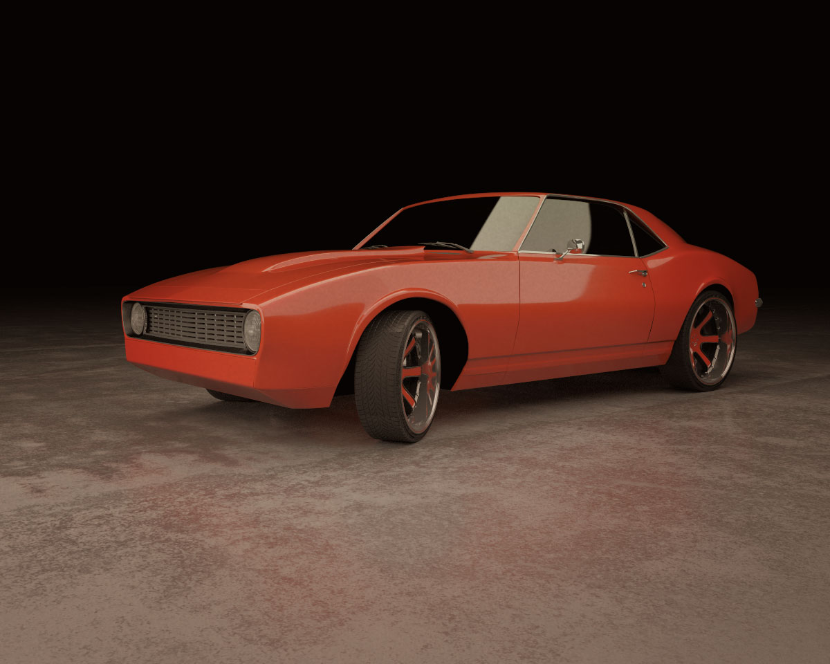 3d render of 1968 Camaro